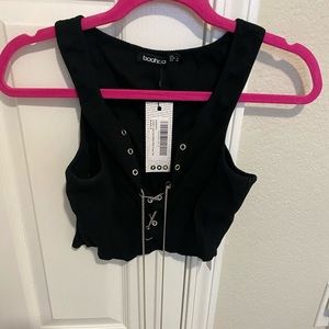 Black crop top from BooHoo